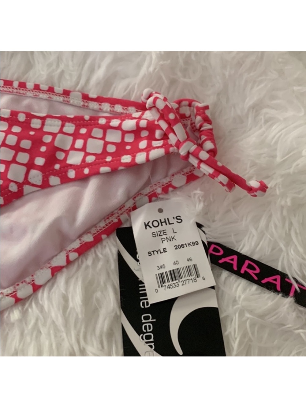 Kohl's Pink Printed Tie-Side Bikini Bottom - Picture 4 of 8